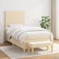 Preview: ARDEBO.de - Boxspringbett mit Matratze Creme 90x200 cm Stoff