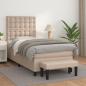 Preview: ARDEBO.de - Boxspringbett mit Matratze Cappuccino-Braun 90x200cm Kunstleder