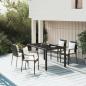 Preview: ARDEBO.de - 5-tlg. Garten-Essgruppe mit Kissen Schwarz Poly Rattan