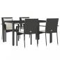 Preview: 5-tlg. Garten-Essgruppe mit Kissen Schwarz Poly Rattan