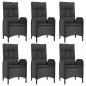 Preview: 7-tlg. Garten-Essgruppe mit Kissen Schwarz Poly Rattan
