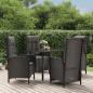 Preview: ARDEBO.de - 5-tlg. Garten-Essgruppe mit Kissen Schwarz Poly Rattan