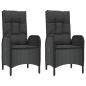 Preview: 5-tlg. Garten-Essgruppe mit Kissen Schwarz Poly Rattan