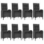 Preview: 9-tlg. Garten-Essgruppe mit Kissen Schwarz Poly Rattan