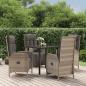 Preview: ARDEBO.de - 5-tlg. Garten-Essgruppe mit Kissen Schwarz und Grau Poly Rattan