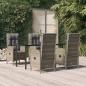 Preview: ARDEBO.de - 5-tlg. Garten-Essgruppe mit Kissen Schwarz und Grau Poly Rattan