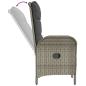 Preview: 5-tlg. Garten-Essgruppe mit Kissen Schwarz und Grau Poly Rattan