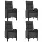 Preview: 5-tlg. Garten-Essgruppe mit Kissen Schwarz Poly Rattan
