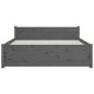 Preview: Massivholzbett Grau 135x190 cm