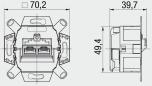 Preview: Rutenbeck (136104070) UAE-CAT.6A ISO-8/8 UP 0 UAE Anschlussdose, 2-fach, 2 x 8-polig