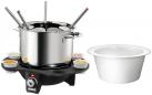 Preview: ARDEBO.de Unold Fondue Elegance 48645, 1000W, 1,5l Edelstahltopf, Cool-Touch, schwarz/silber