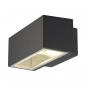 Preview: ARDEBO.de SLV Outdoor Wandleuchte Eckig BOX UP/DOWN, QT-DE12, IP44, 80W, R7s, anthrazit (232485)