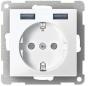 Preview: ARDEBO.de Merten Schuko-Steckdosen-Einsatz mit USB Ladegerät 2,4 A, System M, aktivweiß glänzend (MEG2366-0325)