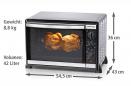 Preview: Rommelsbacher BG1805/E Back & Grillofen, 42 l, 1800 W, Umluft, Drehspieß, 2-fach verglaste Tür, edelstahl