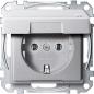 Preview: ARDEBO.de Merten SCHUKO Steckdose mit Klappdeckel, System M, IP44, erhöhter Berührungsschutz, Steckklemmen, aluminium matt (MEG2314-0460)