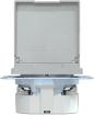 Preview: Merten SCHUKO Steckdose mit Klappdeckel, System M, IP44, erhöhter Berührungsschutz, Steckklemmen, aluminium matt (MEG2314-0460)