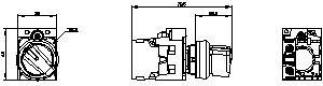 Preview: Siemens 3SU1150-2BF60-1BA0 Knebelschalter, beleuchtbar, 22 mm, rund, Metall, hochglanz, weiß, Knebel, kurz, 2 Schaltstellungen O-I, verrastend, Schaltwinkel 90°, 10:30h/13:30h, mit Halter, 1S, Schraubanschluss