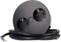 Preview: Bachmann TWIST, 2xSteckdose, 2m, schwarz seidenmatt (931.150)