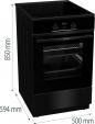 Preview: Gorenje GEIT5C60BPG Stand Elektroherd mit Induktionskochfeld, 50 cm breit, 70 L, Pizza-Funktion, FrozenBake, AirFry, Kindersicherung, TouchControl, schwarz