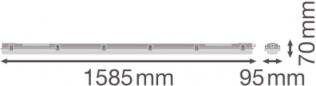 Preview: LEDVANCE DAMP PROOF HOUSING GEN 3 1500 P 2XLAMP I, Feuchtraumleuchte, T8-LED-Lampen, IP65, G13, 220-240V, grau (4099854118210)