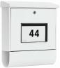 Preview: ARDEBO.de Burg Wächter Malaga 4400 W Solar-Briefkasten-Set, mit Zeitungsfach, Querformat, Öffnungsstopp, Hausnummernfeld, weiß (75320)