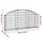 Preview: Gabione mit Hochbogen 150x30x60/80 cm Verzinktes Eisen