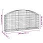 Preview: Gabione mit Hochbogen 150x30x60/80 cm Verzinktes Eisen