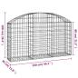 Preview: Gabione mit Hochbogen 150x30x80/100 cm Verzinktes Eisen