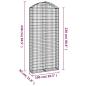 Preview: Gabione mit Hochbogen 100x30x220/240 cm Verzinktes Eisen