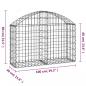 Preview: Gabione mit Hochbogen 100x30x60/80 cm Verzinktes Eisen
