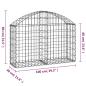 Preview: Gabione mit Hochbogen 100x30x60/80 cm Verzinktes Eisen
