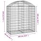 Preview: Gabione mit Hochbogen 100x50x100/120 cm Verzinktes Eisen