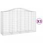 Preview: Gabionen mit Hochbogen 3 Stk. 200x50x120/140cm Verzinktes Eisen
