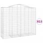 Preview: Gabionen mit Hochbogen 13Stk. 200x50x160/180cm Verzinktes Eisen