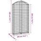 Preview: Gabione mit Hochbogen 100x30x180/200 cm Verzinktes Eisen
