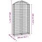 Preview: Gabione mit Hochbogen 100x30x180/200 cm Verzinktes Eisen