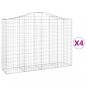Preview: Gabionen mit Hochbogen 4 Stk. 200x50x140/160cm Verzinktes Eisen