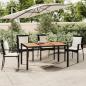 Preview: ARDEBO.de - Gartentisch mit Holzplatte Schwarz Poly Rattan & Akazienholz