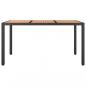 Preview: Gartentisch mit Holzplatte Schwarz Poly Rattan & Akazienholz