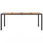 Preview: Gartentisch mit Holzplatte Schwarz Poly Rattan & Akazienholz