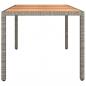 Preview: Gartentisch mit Holzplatte Grau Poly Rattan & Massivholz Akazie
