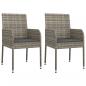 Preview: 3-tlg. Garten-Essgruppe mit Kissen Schwarz und Grau Poly Rattan