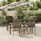 Preview: ARDEBO.de - 5-tlg. Garten-Essgruppe mit Kissen Schwarz und Grau Poly Rattan
