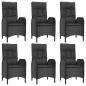 Preview: 9-tlg. Garten-Essgruppe mit Kissen Schwarz Poly Rattan