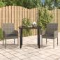 Preview: ARDEBO.de - 3-tlg. Garten-Essgruppe mit Kissen Schwarz und Grau Poly Rattan