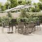 Preview: ARDEBO.de - 7-tlg. Garten-Essgruppe mit Kissen Schwarz und Grau Poly Rattan