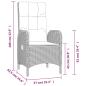 Preview: ARDEBO.de - 3-tlg. Garten-Essgruppe mit Kissen Schwarz und Grau Poly Rattan