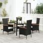 Preview: ARDEBO.de - Gartenstühle mit Kissen 4 Stk. Poly Rattan Schwarz