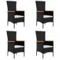 Preview: Gartenstühle mit Kissen 4 Stk. Poly Rattan Schwarz