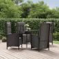 Preview: ARDEBO.de - 5-tlg. Garten-Essgruppe mit Kissen Schwarz Poly Rattan